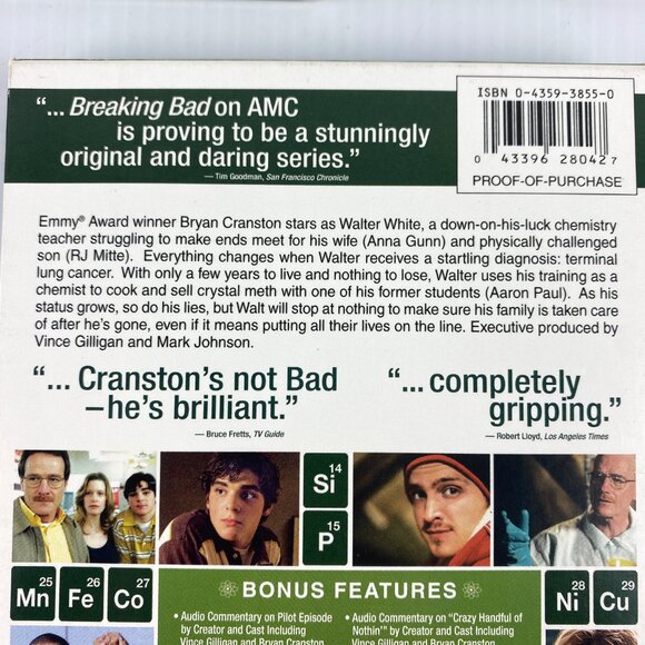 Breaking Bad Complete First Season 1 DVD Set Crime Drama TV Series - Picture 4 of 7
